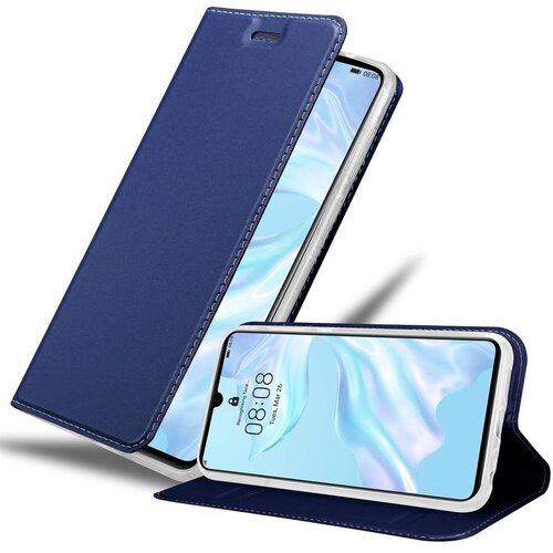Cadorabo Ohi&scaron;je, združljivo z Huawei P30 v klasična temno modra - Za&scaron;čitni ovitek z magnetnim zapiranjem, stoječo funkcijo in režo za kartice, (20562670) Cene