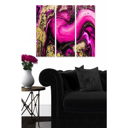Wallity MDF1229857033 Multicolor Decorative MDF Painting (3 Pieces) Cene