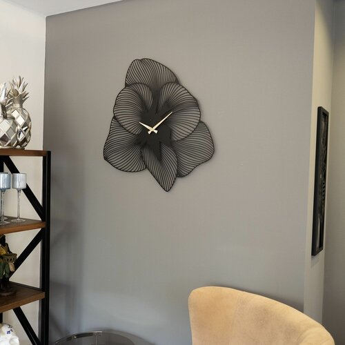 azalea metal wall clock - APS039 49 - black black decorative metal wall clock Slike