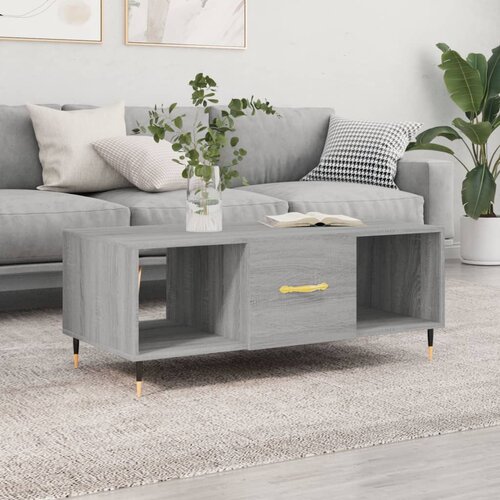 VidaXL Klubska mizica siva sonoma 102x50x40 cm inženirski les Slike