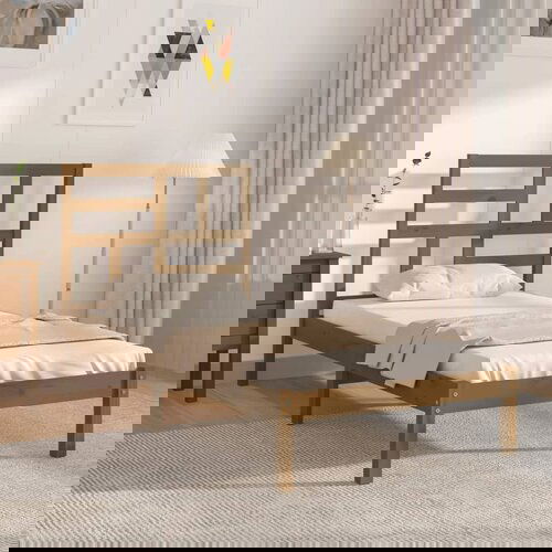 Furnova Posteljni okvir medeno rjav iz trdnega lesa 100x200 cm, (21936525) Slike