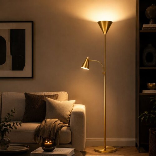 Opviq podna lampa As-18300-B, 2 &times; E27, zlatna Cene