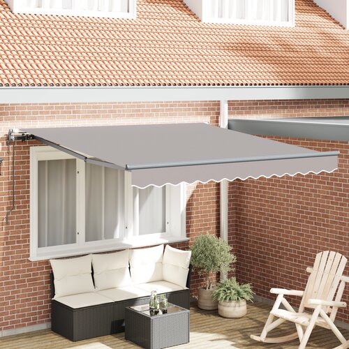 VidaXL Avtomatska retraktibilna tenda Svetlo siva 350x250 cm, Nadomestno blago za tenda 3,5x2,5 m okvir Svetlo siva Slike