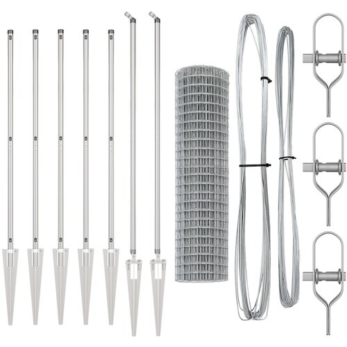 vidaXL Evropska Ograja z 7 Bodicami 1.4x10 m Galvanizirano Jeklo Cene