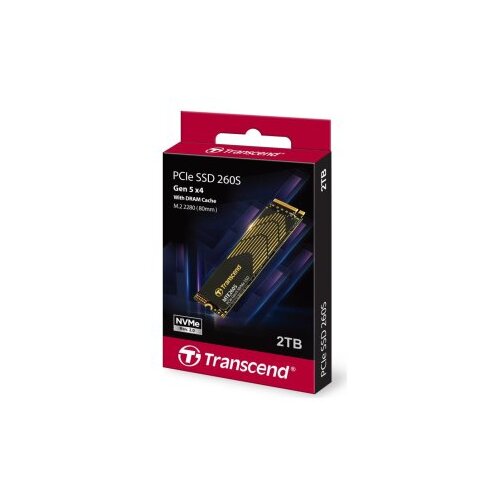 Transcend M.2 NVMe 2TB, 2280, PCIe Gen 5x4, 3D NAND, DRAM DDR4, Read up to 14,000 MB/s, Write up to 12,500 MB/s, Graphene Heatsink Slike
