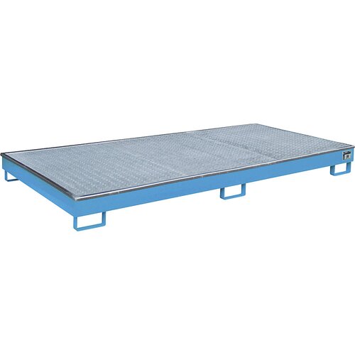 eurokraft pro Regalna talna kadica z vstavkom iz PE, z rešetko, 240 l, DxŠxV 2665 x 1315 x 210 mm, modre barve Cene