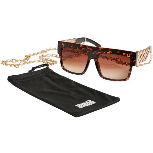 Urban Classics Accessoires Zakynthos sunglasses with chain amber/gold Slike