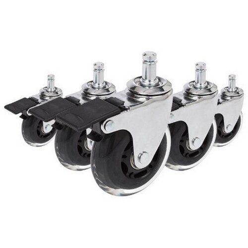 MID.YOU Set Kolesc Za Vrtljivi Stol Rolo Skate, Srebrna, 5-Delni Cene