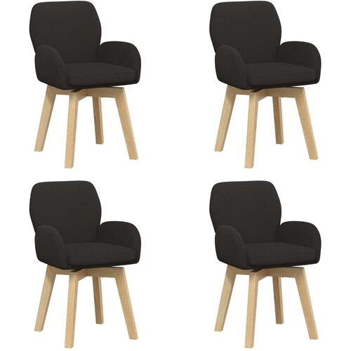 vidaXL Vrtilne jedilne stole 4 pcs Bouclé Črna 54 x 58 x 87 cm, (5000296760) Cene