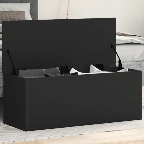 VidaXL &amp;Scaron;katla za shranjevanje črna 90x35x35 cm inženirski les Slike