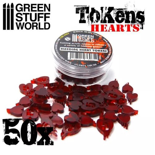 Green Stuff World Gaming TOKENs - Hearts (thickness 3mm) Slike