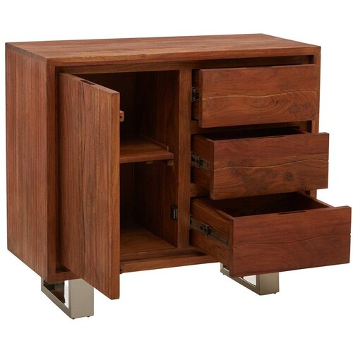 Premier Housewares Komoda od masivnog bagrema u tamnoj prirodnoj boji 92x82x40 cm Simla &amp;ndash; Slike