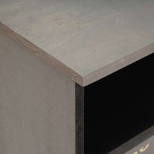 VidaXL Noćni ormar 2 pcs Siva 40 x 33 x 46 cm masivno drvo manga Slike