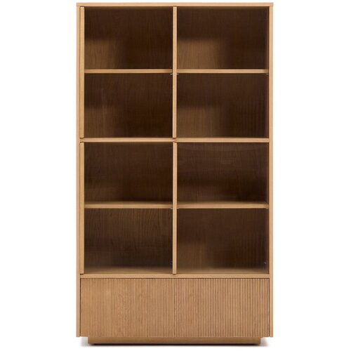 Kave Home Vitrina u dekoru hrasta s kliznim vratima u prirodnoj boji 100x174x40 cm Helvine – Cijene