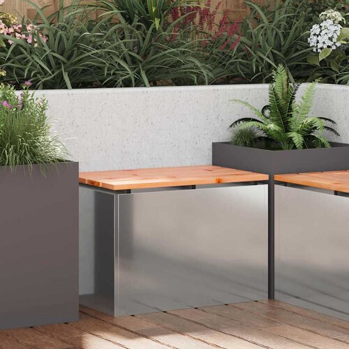 VidaXL Vrtna klop srebrna 60 x 40 x 43 cm Pocinkano jeklo Slike