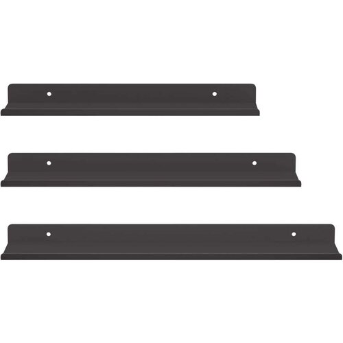  Polica na zidu s policom Zidne 3 pcs Crna 80 x 9 x 2.5 cm Slike