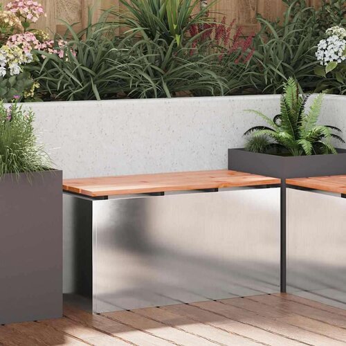vidaXL vrtna klupa srebrno 80 x 40 x 43 cm nehrđajući čelik Cijene