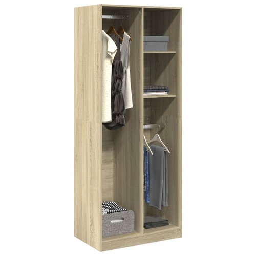 vidaXL Garderobna omara sonoma hrast 80x50x200 cm inženirski les Cene