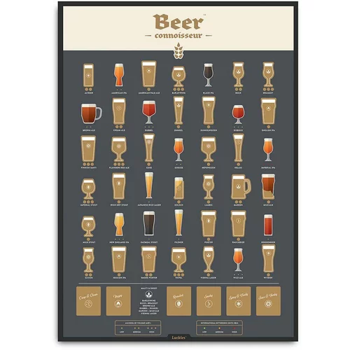 Luckies of London Poster za struganje Beer Connoisseur Poster