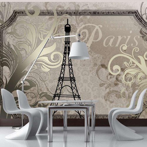  Tapeta - Vintage Paris - gold 200x140 Slike