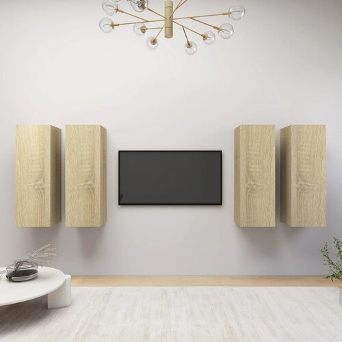 Furnova TV omarice 4 kosi sonoma hrast 30,5x30x90 cm iverna plo&amp;scaron;ča, (21922638) Slike
