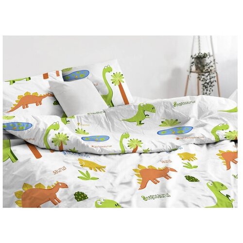 Mijolnir Set posteljina Dinolar, 140x200 cm, Beli Slike