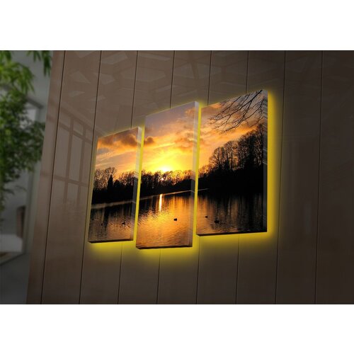 Wallity 3PATDACT-22 multicolor decorative led lighted canvas painting (3 pieces) Slike