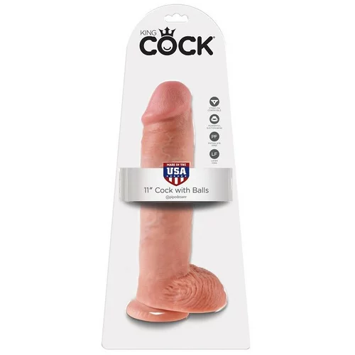 King Cock 11" COCK FLESH WITH BALLS 28 CM