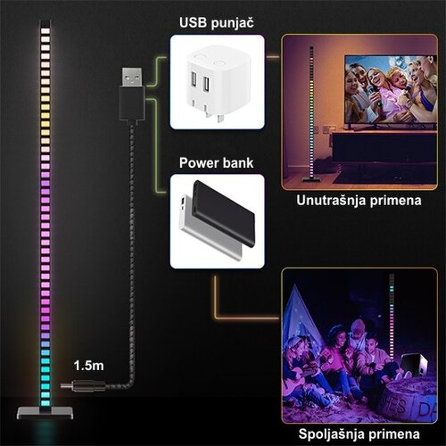 Mitea M69-B rgb+ic podna lampa crna 10W led sa daljinskim 20 tastera i adapterom 5V 2A Slike