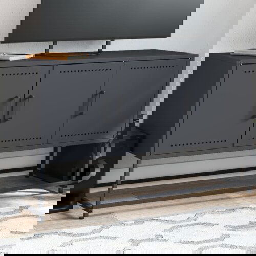 VidaXL TV omarica antracitna 100,5x39x60,5 cm jeklo Slike