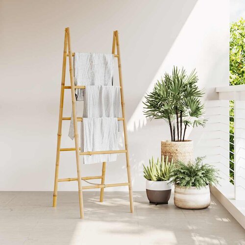 Duple Ljestve za Ručnike s Pet &amp;Scaron;ipki Bambus 50x160 cm Slike