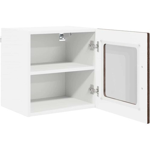  Zidni stakleni ormarić 2 pcs Smeđi hrast 40 x 31 x 40 cm Slike