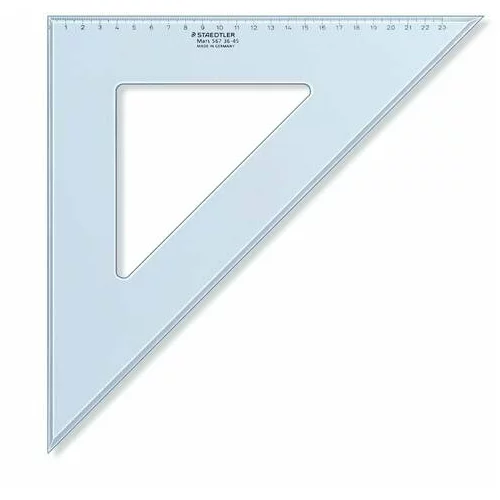 Staedtler trikotnik transparent, moder, 45/45 stopinj, 36 cm 567 36-45