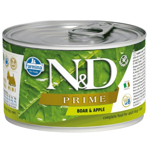N&d Prime konzerva za pse Mini Adult, Jabuka i Divlja Svinja, 140 g Slike