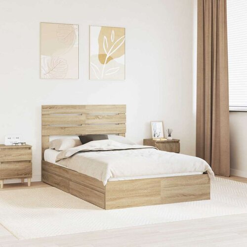  Krevet s od storage Sonoma hrast 135 x 190 cm Konstruirano drvo Cene