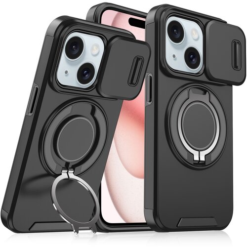Torbica camshield ring stand za iphone 15 6.1 crna Slike