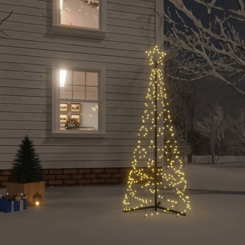 VidaXL Stožasto božićno drvce toplo bijelo 200 LED žarulja 70 x 180 cm Slike