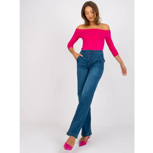 Fashion Hunters Blue flared high-waisted jeans from Jovite RUE PARIS