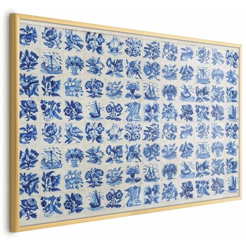  Plakat - Azulejos Tiles - traditional Portuguese ceramic tiles 90x60 Zlatni okvir Cijene
