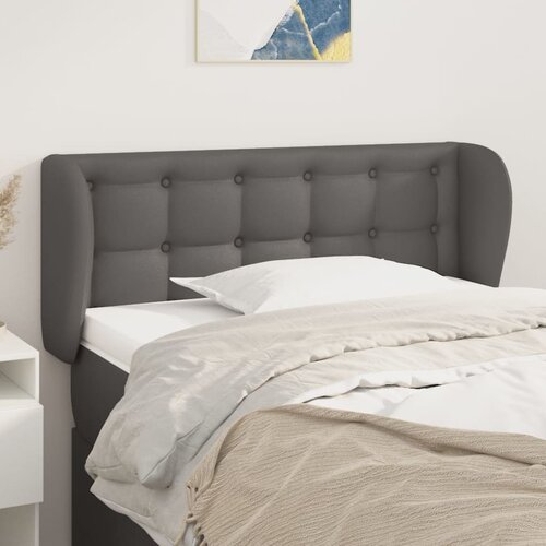 VidaXL Uzglavlje s u&amp;scaron;ima sivi 83x23x78/88 cm od umjetne kože Slike