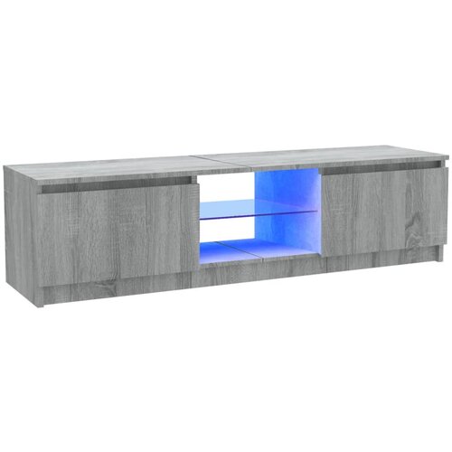 Maison Chic TV omarica - TV stojalo - Televizijska omarica z LED lučkami siva sonoma 120x30x35,5 cm, (21702239) Cene