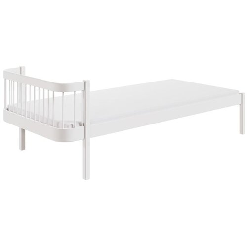 Molarem Home Drveni dječji krevet LOVE - bijeli - 200x90 cm - s madracem PE pjena 8 cm Slike