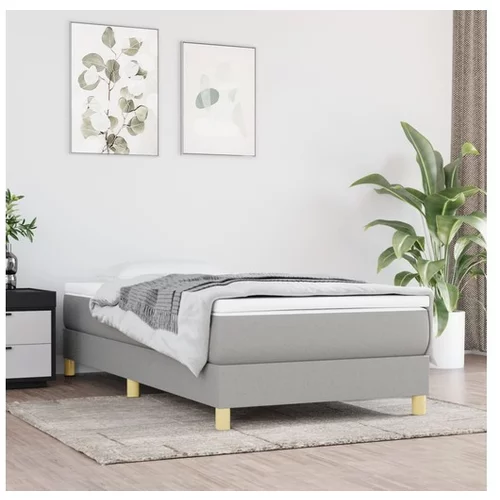  Box spring posteljni okvir svetlo siv 80x200 cm blago