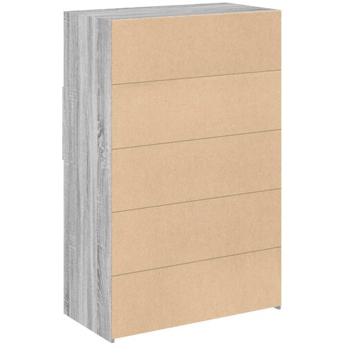  Visoka komoda siva boja hrasta 80x42,5x124 cm konstruirano drvo Slike