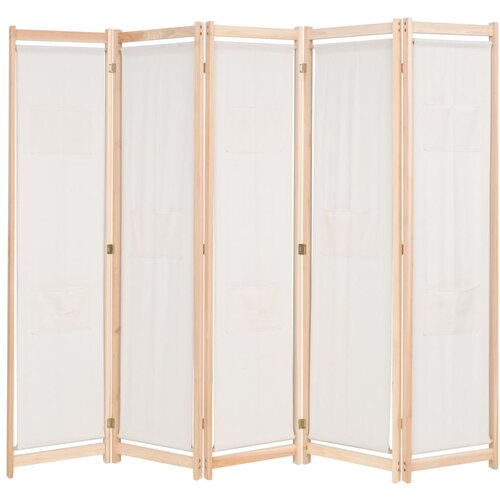 VidaXL Paravan 5-delni blago 200x170x4 cm krem Slike