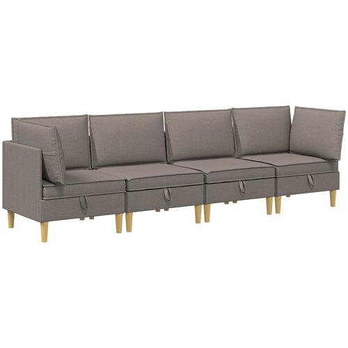  Set namje&amp;scaron;taja za dnevni boravak 4 pcs Sivosmeđa Tkanina Slike