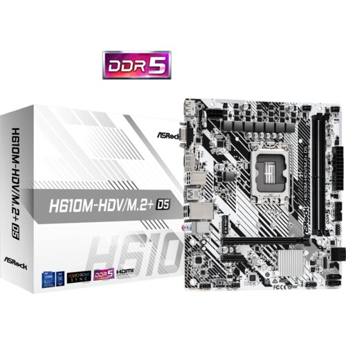 AsRock MB H610M-HDV/M.2+ D5Intel H610;2xDDR5;VGA,HDMI,DPmicro ATX Cijene