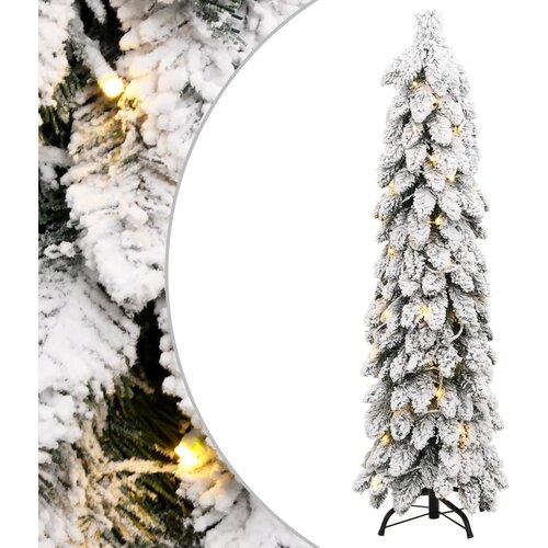vidaXL Umetna novoletna jelka z 80 LED diodami in snegom 150 cm Cene