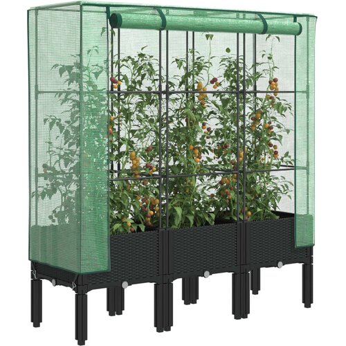 vidaXL Povišena gredica s pokrovom za staklenik 120 x 40 x 140 cm Cene