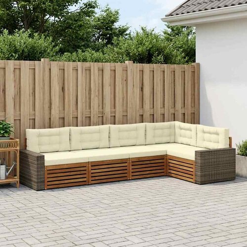  Set vanjskih sofa 5 pcs Prirodna i krem 331 x 172,5 x 73 cm Cene